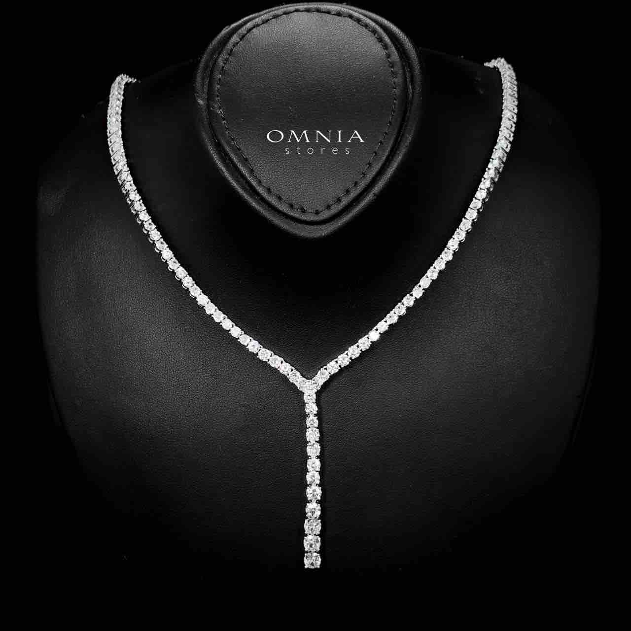 Omnia Huda White Luxury Bridal Full Set in High Quality Zircon Stone in Rhodium Plated - Image 2