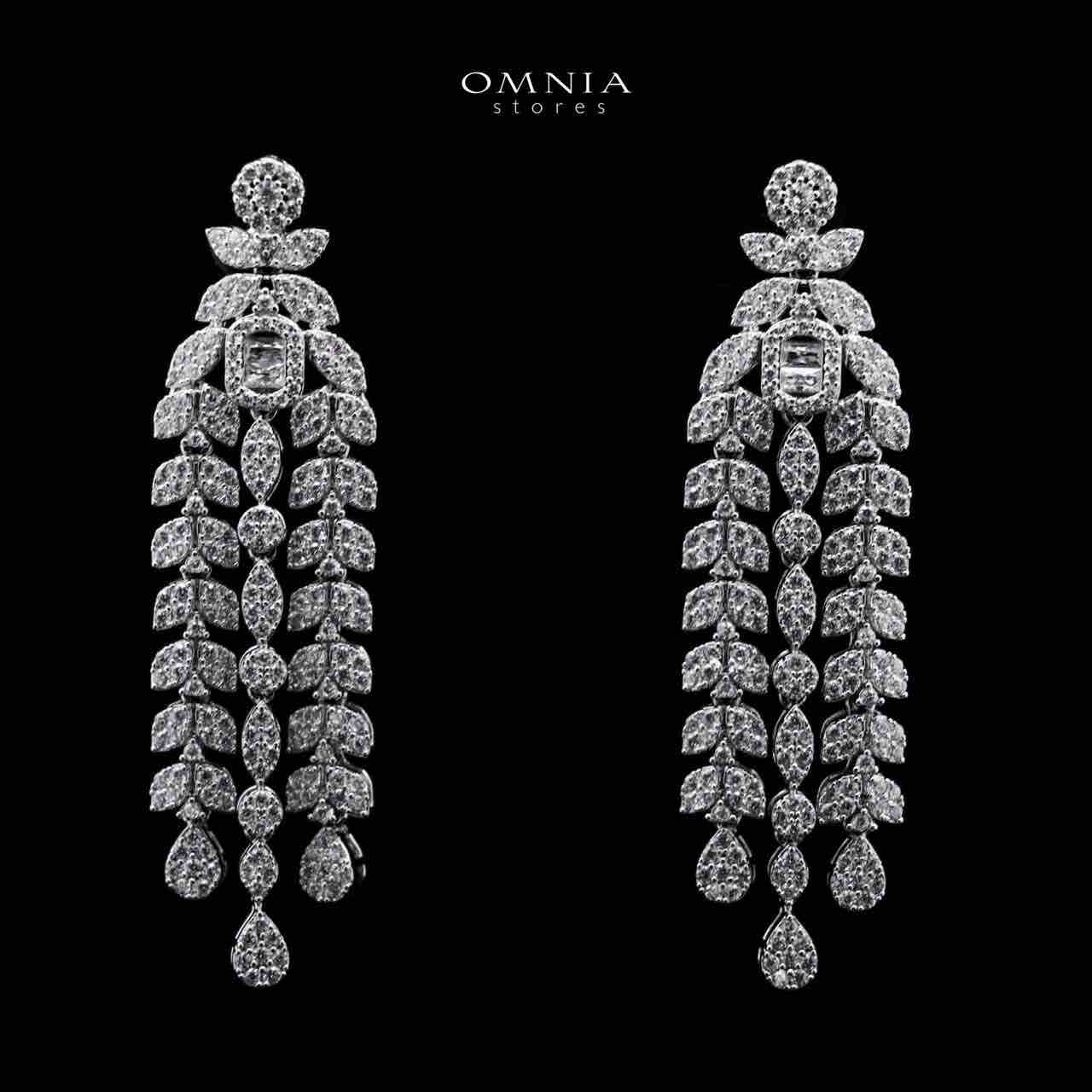 Omnia Fareeda White Luxury Bridal Full Set in High Quality Zircon Stone in Rhodium Plated - Image 4