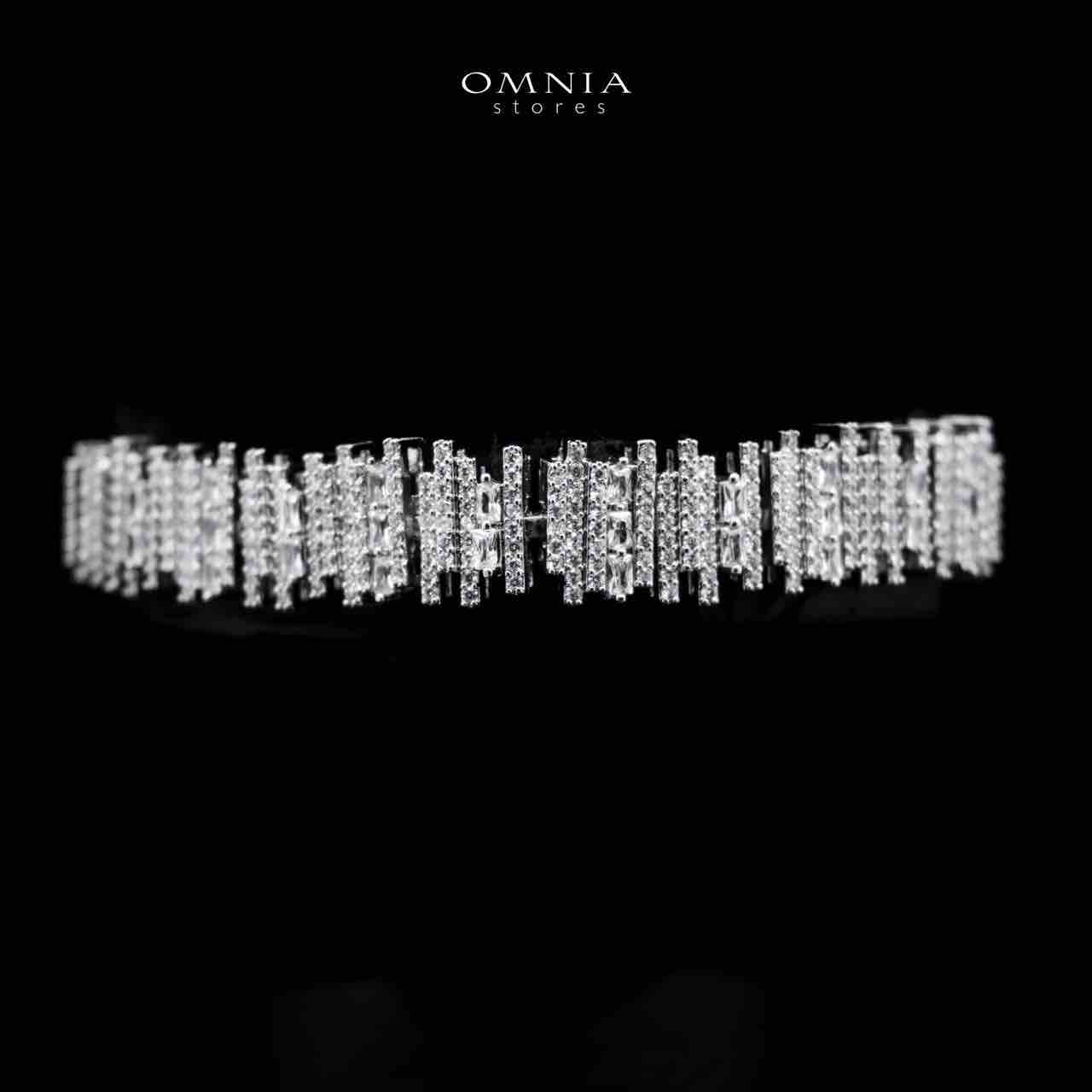 Omnia Eshaal White Bridal Full Set in High Quality Zircon Stone in Rhodium Plated - Image 5