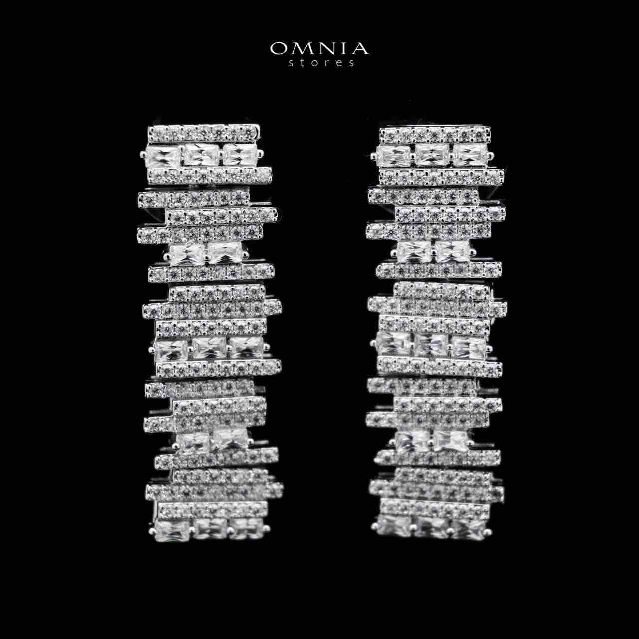 Omnia Eshaal White Bridal Full Set in High Quality Zircon Stone in Rhodium Plated - Image 4