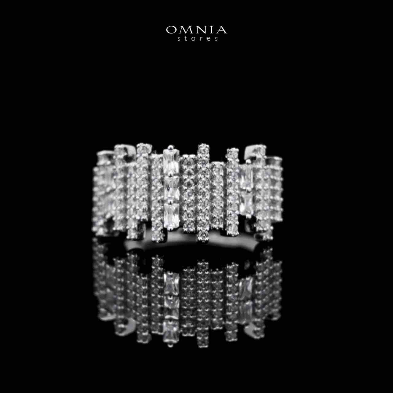 Omnia Eshaal White Bridal Full Set in High Quality Zircon Stone in Rhodium Plated - Image 3