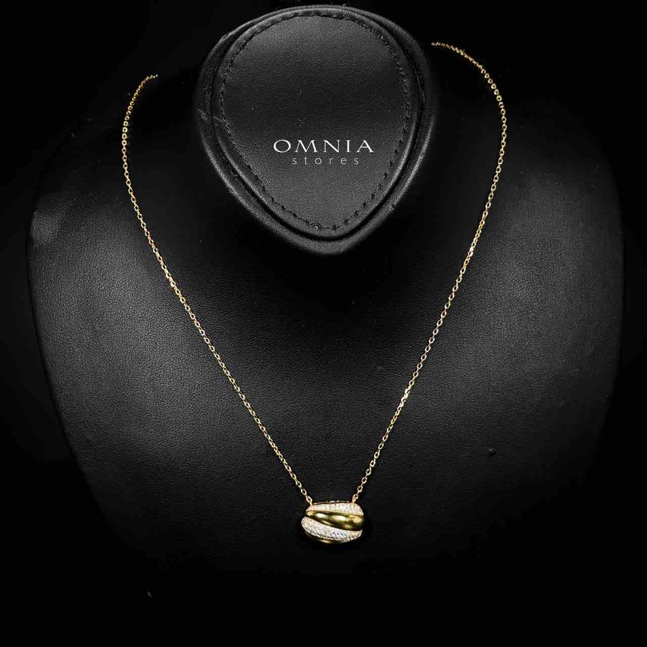 Omnia Elira Golden Necklace in 925 Silver with High-Quality White Simulated Diamonds - Image 4