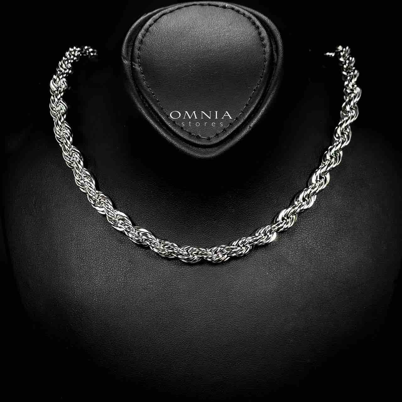 Omnia Faridah Silver Color Necklace and Bracelet Set in High-Quality 8mm Stainless Steel - Image 2