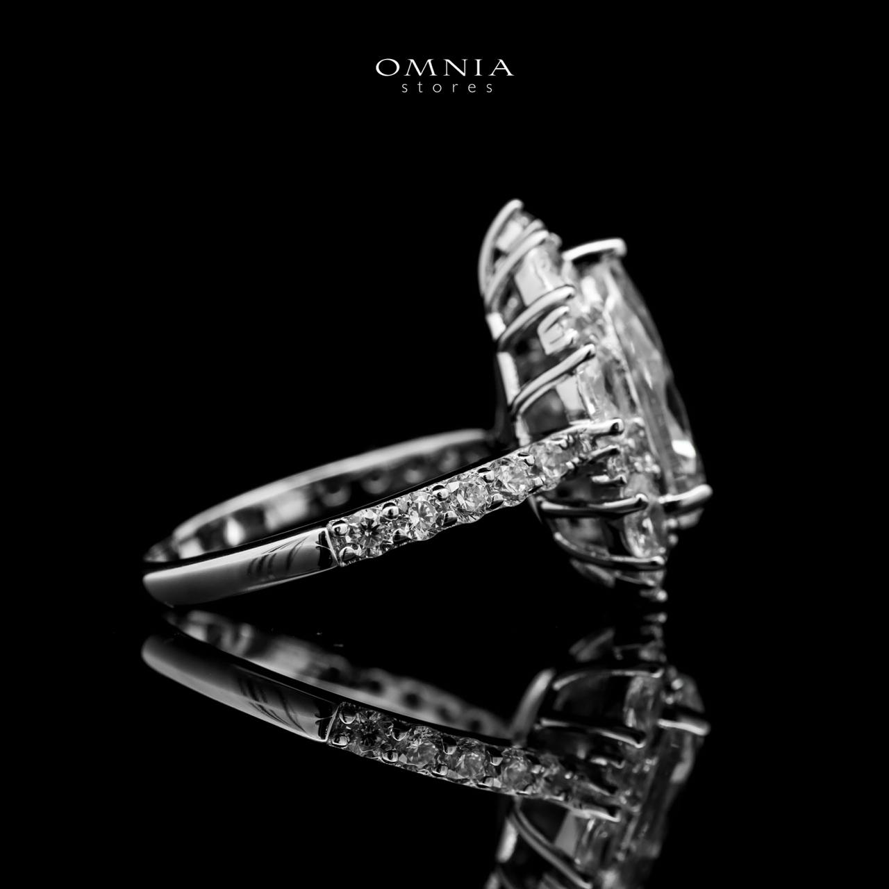 Omnia Sireesha Silver Ring in 925 Silver with High Quality White Simulated Diamonds Stones - Image 3
