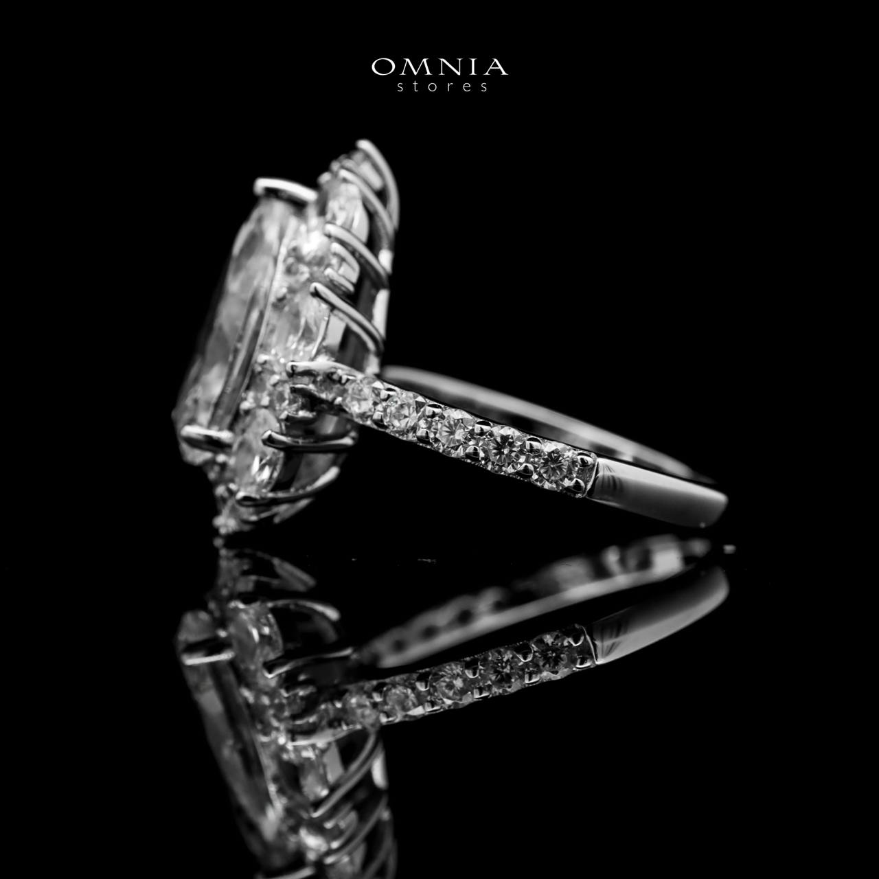 Omnia Sireesha Silver Ring in 925 Silver with High Quality White Simulated Diamonds Stones - Image 2