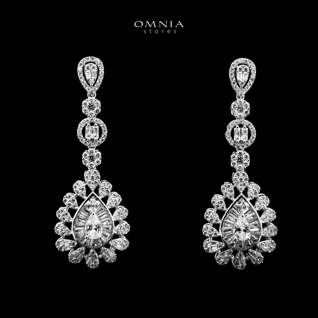 Omnia Ahad Bridal White Long Chain Set In Rhodium Plated With High Quality Zircon Stones - Image 3
