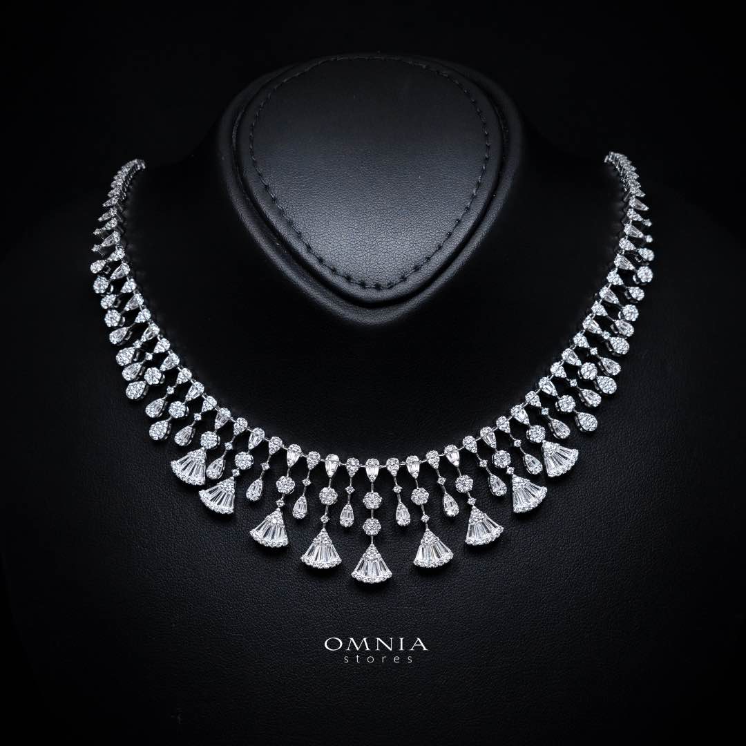 Omnia Rimal White Bridal Full Set in 925 Silver with High Quality Simulated Diamonds - Image 2