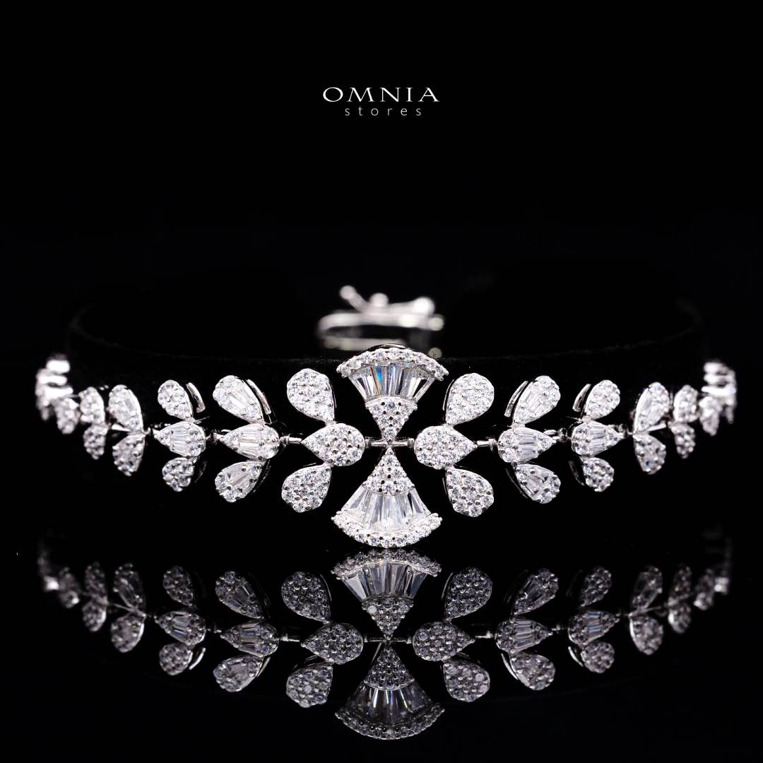 Omnia Rimal White Bridal Full Set in 925 Silver with High Quality Simulated Diamonds - Image 4