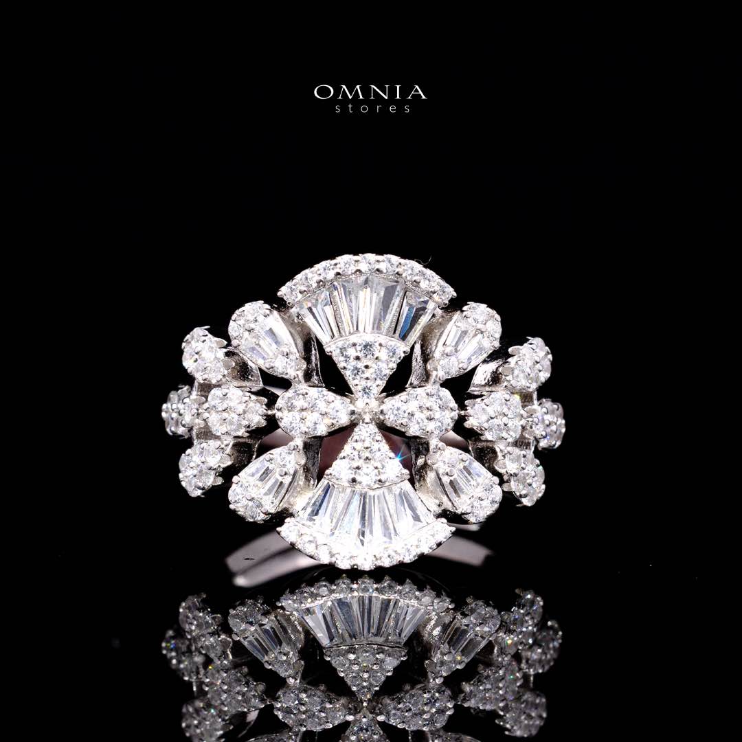 Omnia Rimal White Bridal Full Set in 925 Silver with High Quality Simulated Diamonds - Image 5