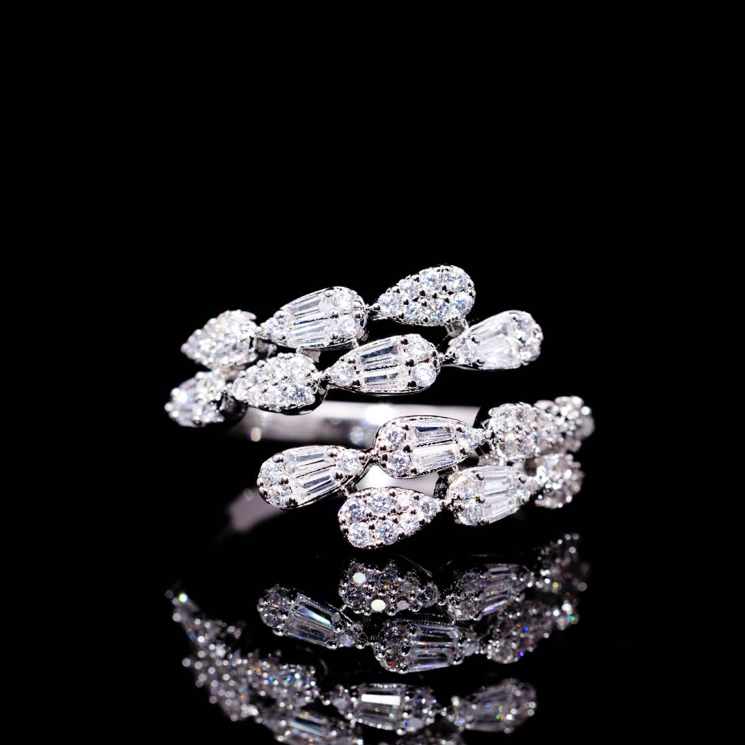 Omnia Dalilah White Luxury Bridal Full Set In Rhodium Plated with High Quality Zircon Stones - Image 5
