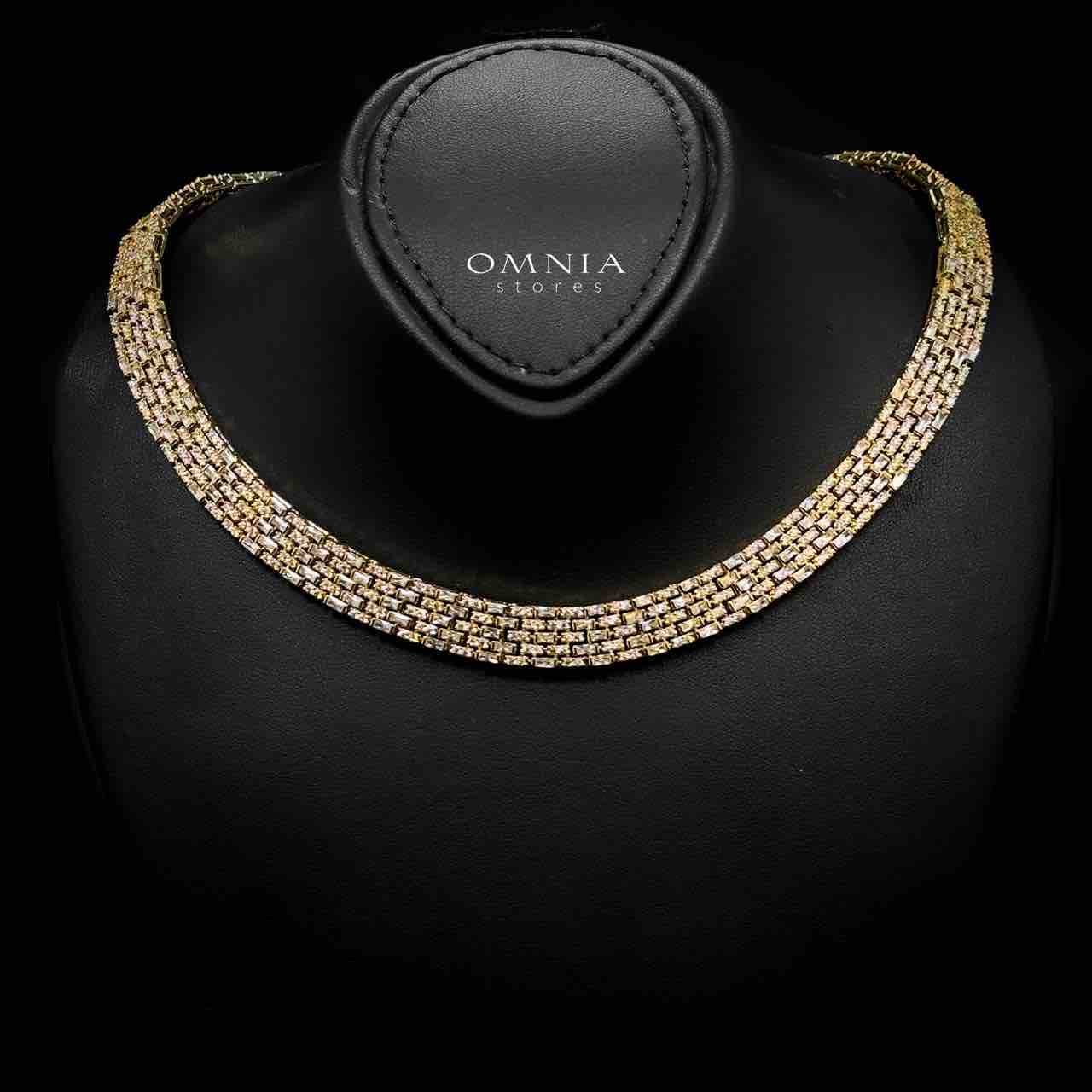 Omnia Zehra Gold Plated Bridal Full Set with Rhodium Plated in High Quality Zircon Stones - Image 3