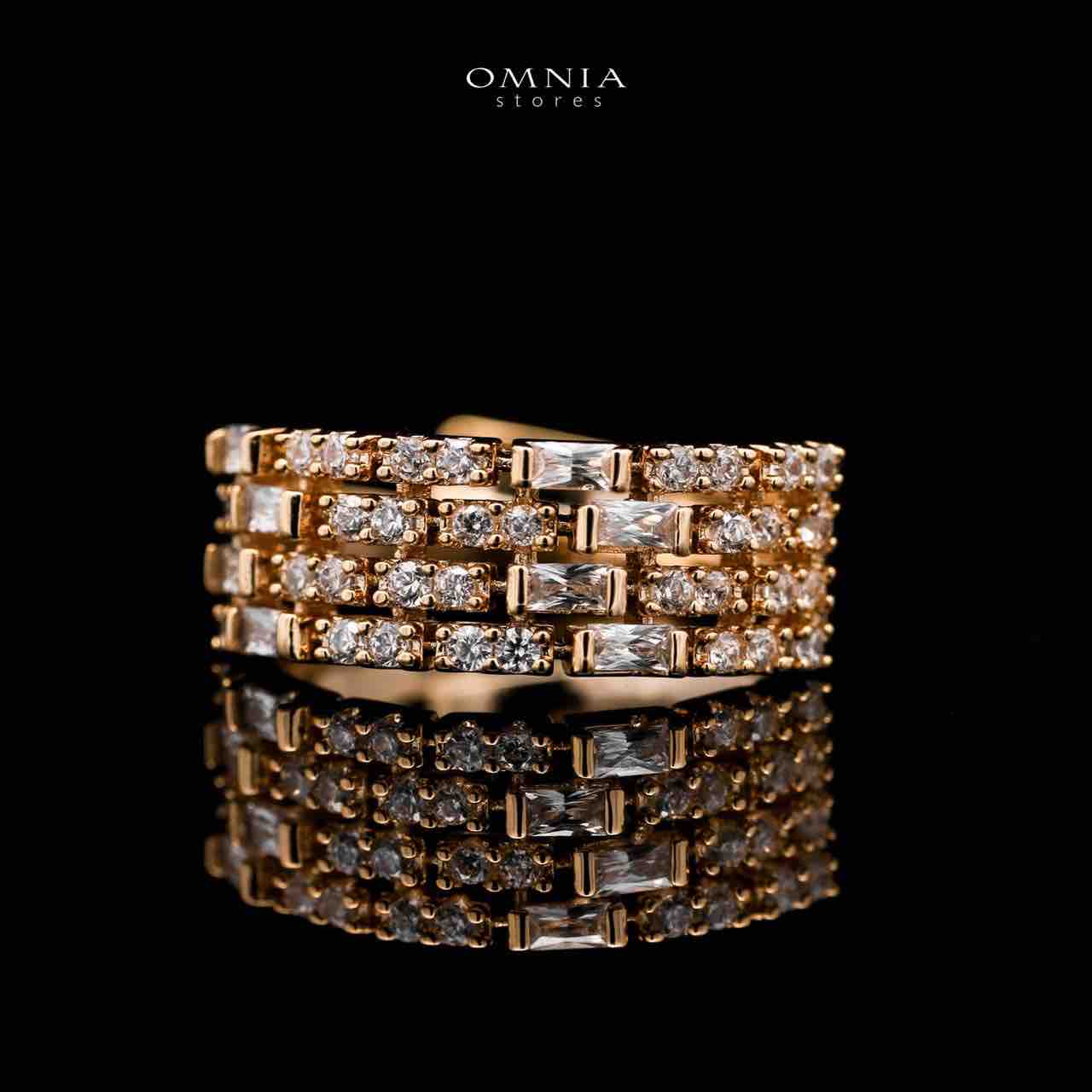 Omnia Zehra Gold Plated Bridal Full Set with Rhodium Plated in High Quality Zircon Stones - Image 6