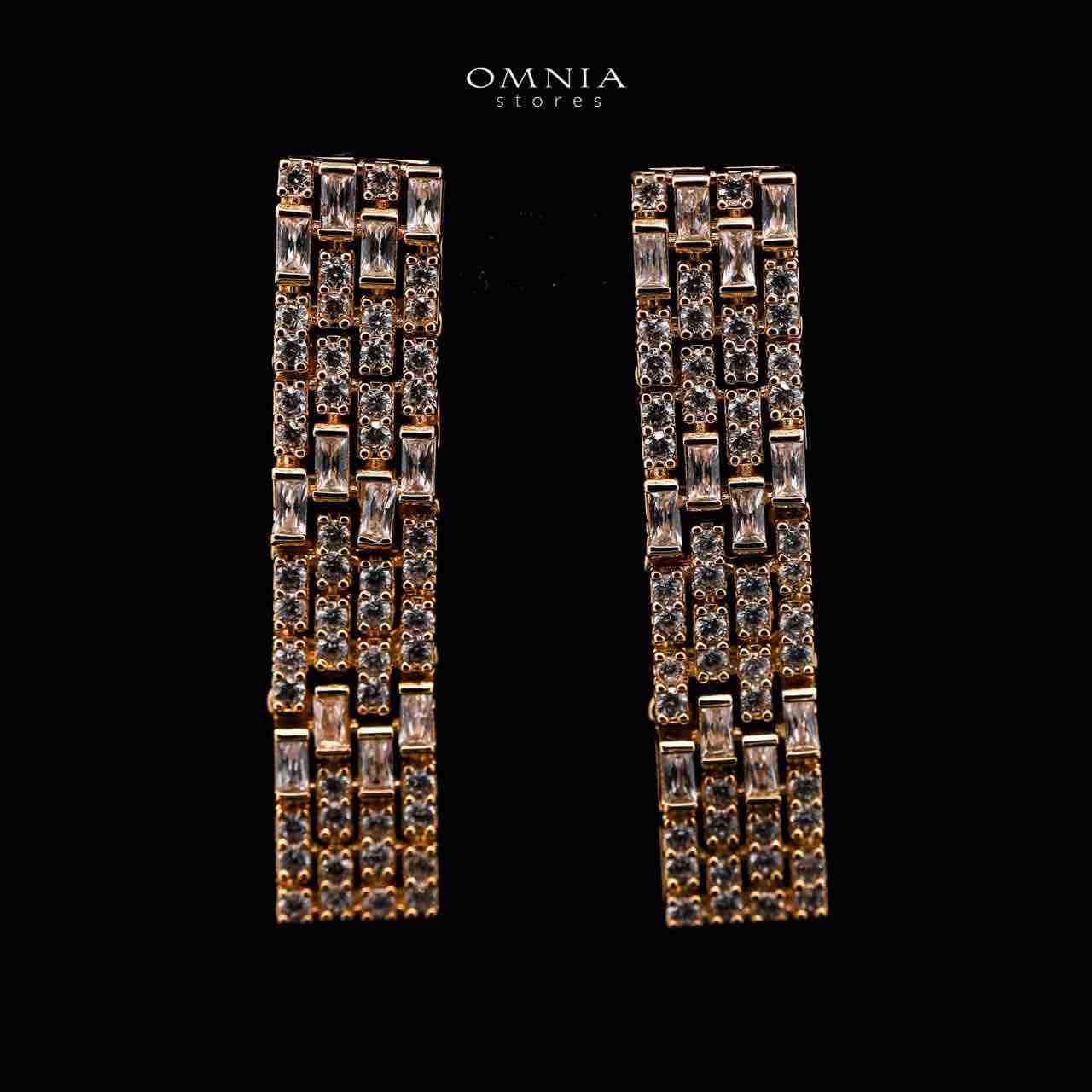 Omnia Zehra Gold Plated Bridal Full Set with Rhodium Plated in High Quality Zircon Stones - Image 4