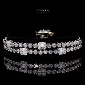 Omnia Fayza White Bracelet in 925 Silver with High Quality Simulated Diamonds