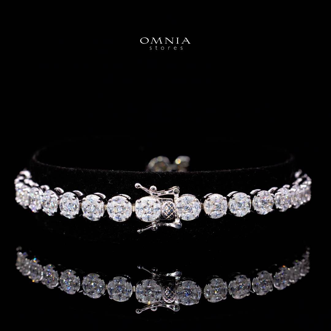Omnia Tahani White Bracelet in 925 Silver with High Quality Simulated Diamonds - Image 2