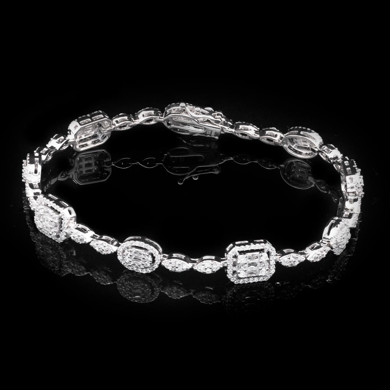 Omnia Thana White Bracelet in 925 Silver with High Quality Simulated Diamonds - Image 3