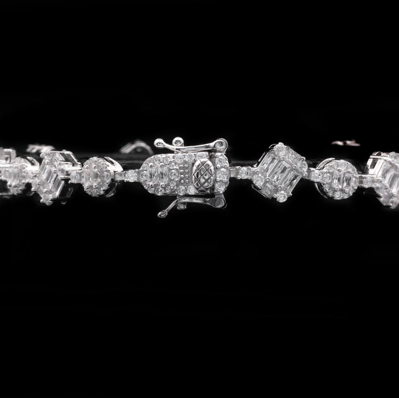 Omnia Nisba White Bracelet in 925 Silver with High Quality Simulated Diamonds - Image 3