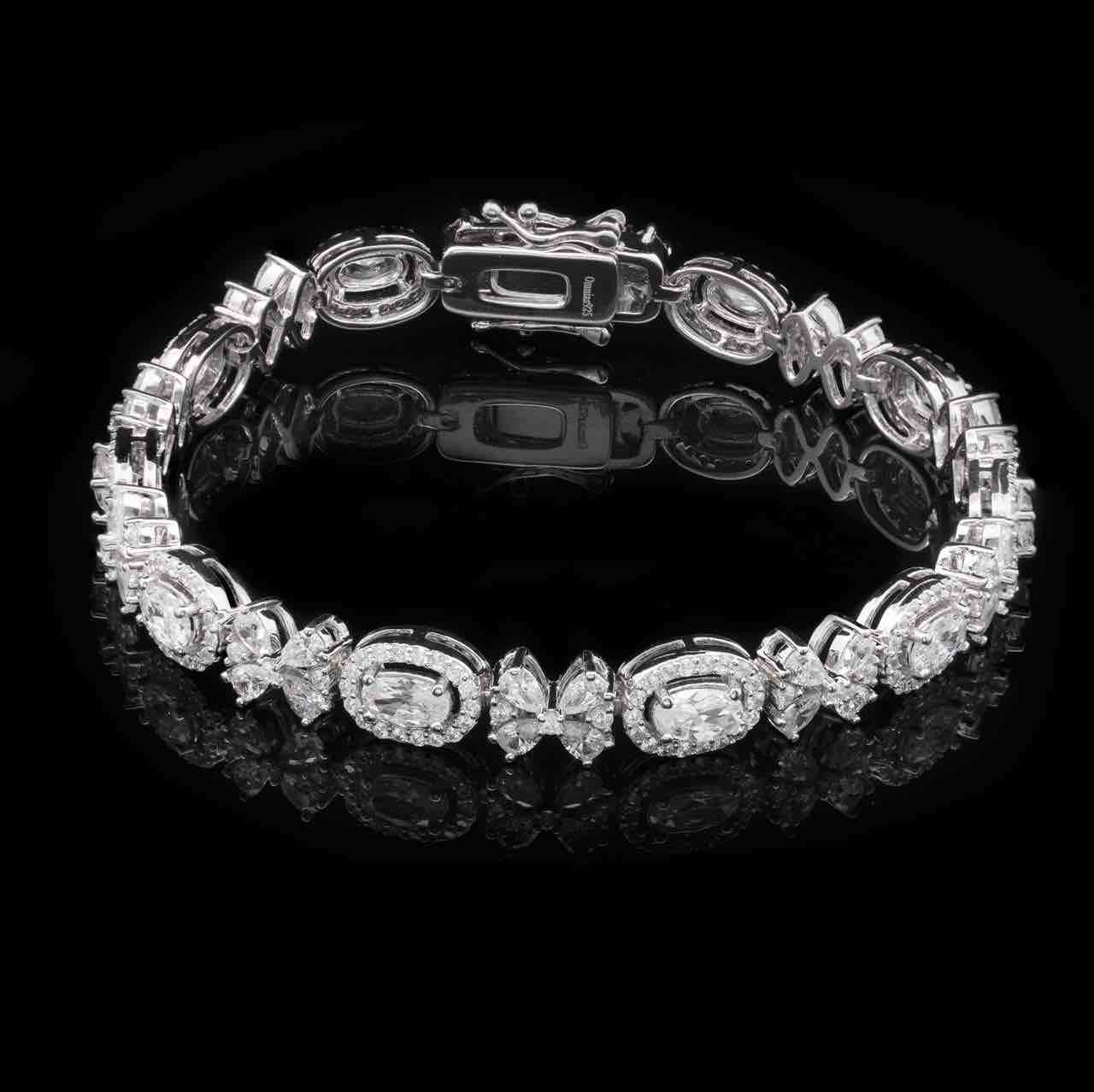 Omnia Zuhra White Bracelet in 925 Silver with High Quality Simulated Diamonds - Image 3