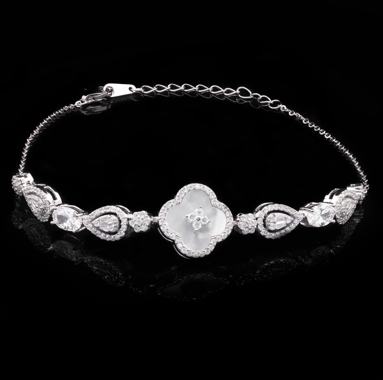 Omnia Anisa White Bracelet in 925 Silver with High Quality Simulated Diamonds - Image 3