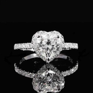 Omnia Fadila White Moissanite Ring – Certified 925 Sterling Silver Heart Cut