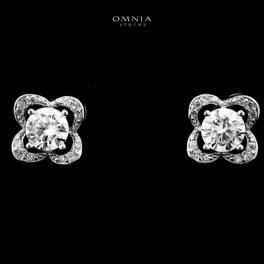 Omnia Bianca Earrings in 925 Silver with High-Quality Moissanite Stones
