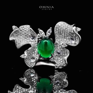Omnia Dana Butterfly Ring in 92.5 Silver High Quality Simulated Diamonds