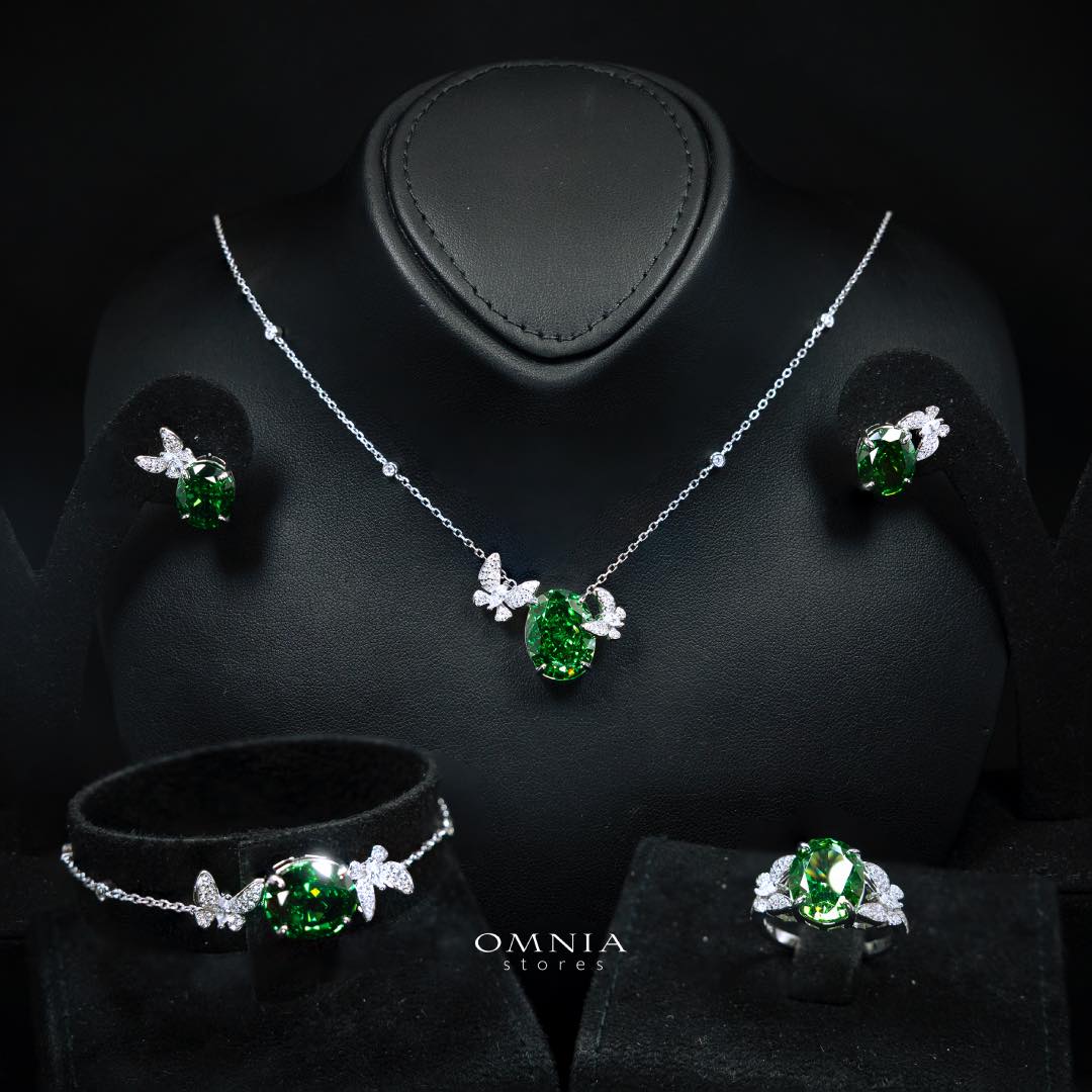 Omnia Maysun Green Full Set In 925 Silver High Quality Simulated Diamonds - Image 3