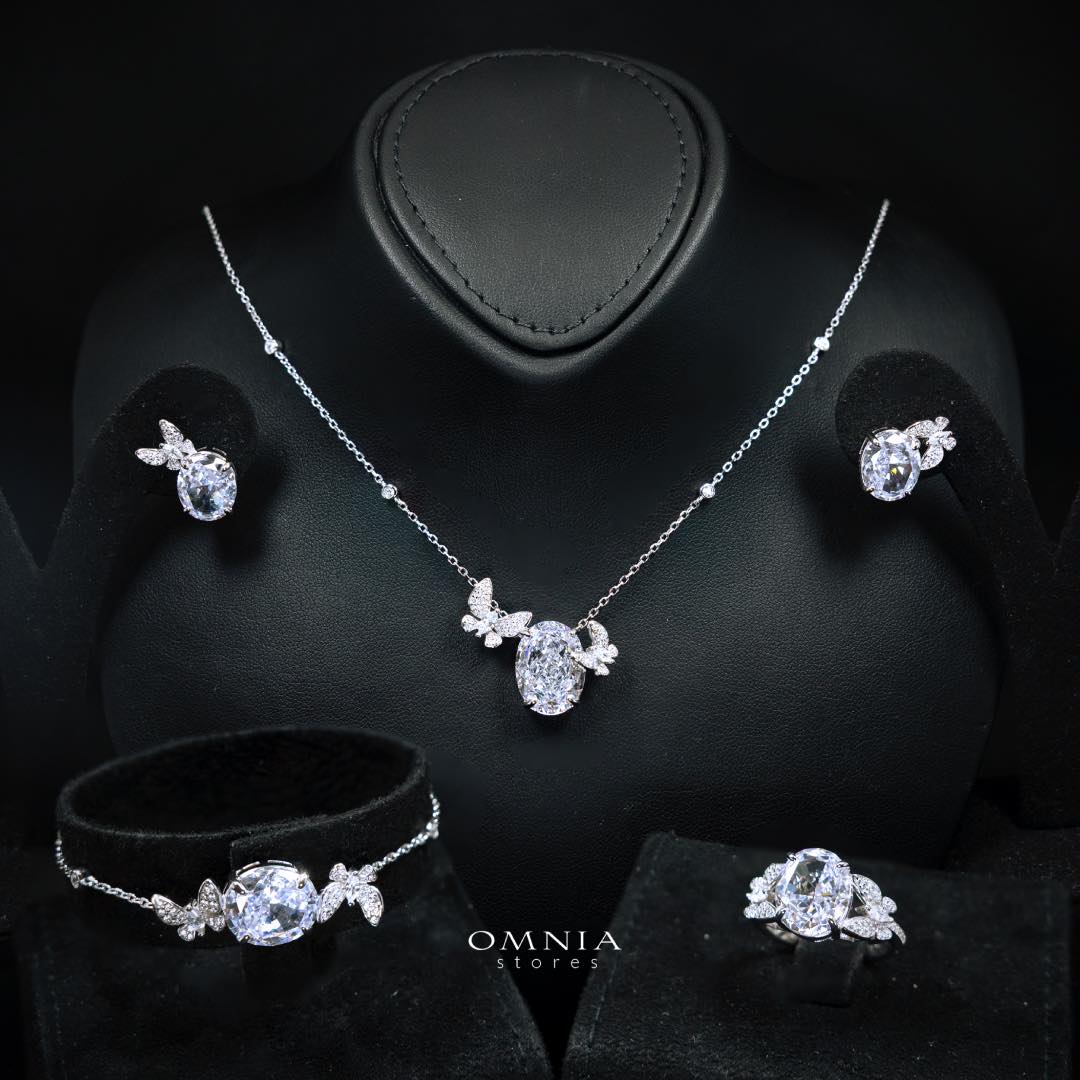 Omnia Maysun White Full Set In 925 Silver High Quality Simulated Diamonds - Image 3