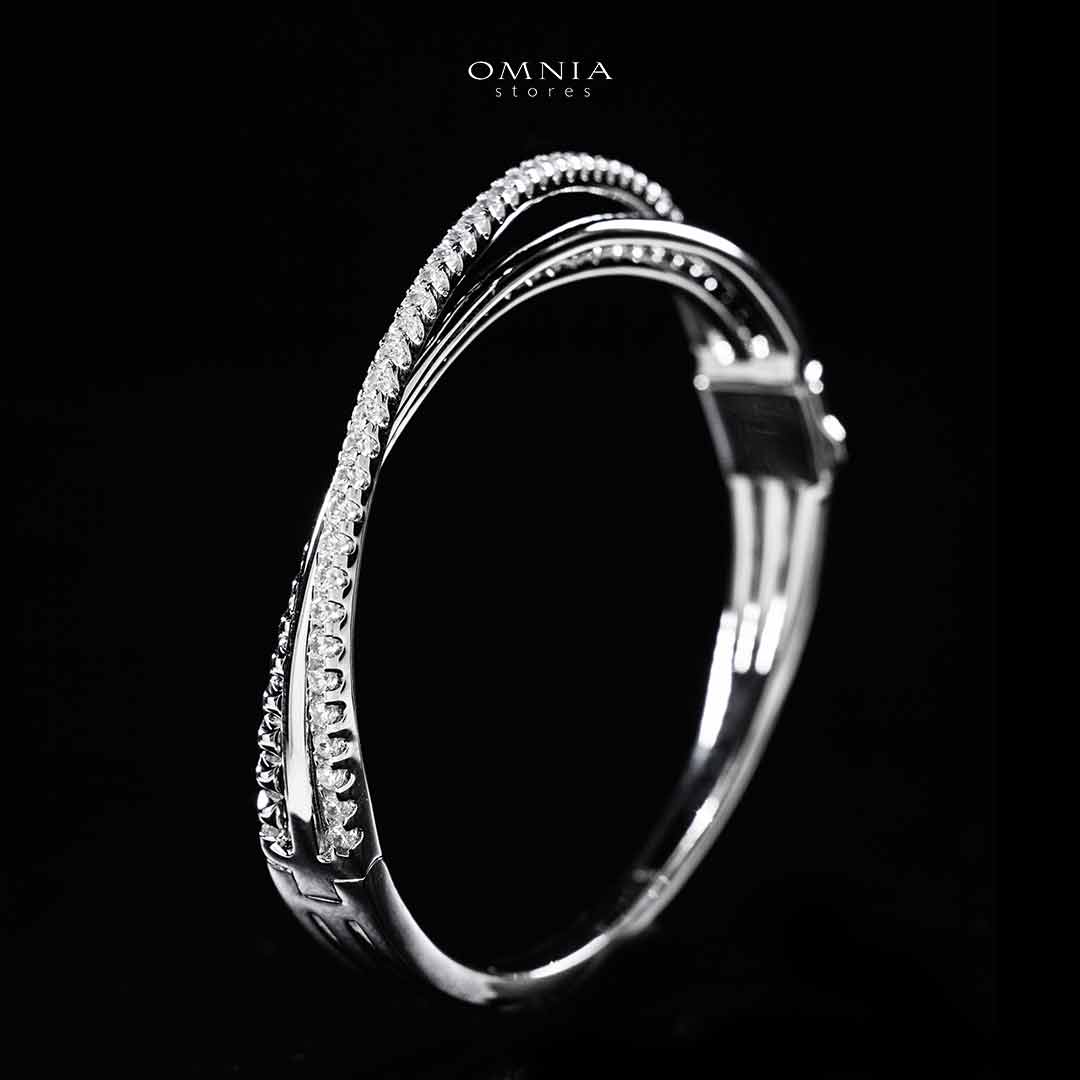 Omnia Suhair Twisted Silver Bangle In 925 Silver High Quality Certified Lab Crafted Stones - Image 5