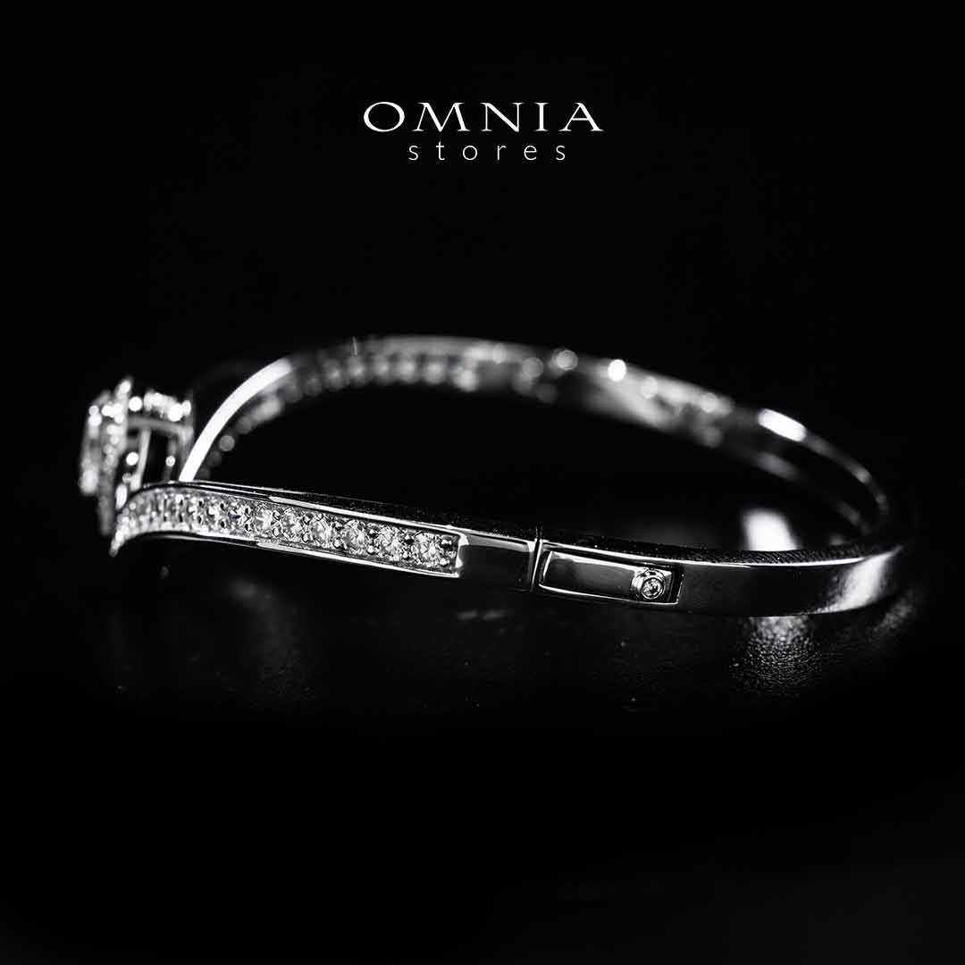 Omnia Asiyah Silver Bangle In 925 Silver High Quality Certified Lab Crafted Stones - Image 2