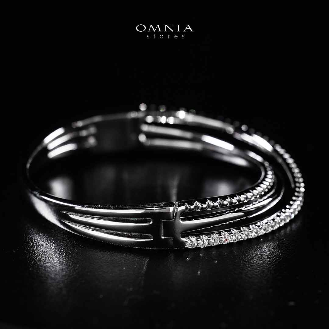 Omnia Suhair Twisted Silver Bangle In 925 Silver High Quality Certified Lab Crafted Stones - Image 4