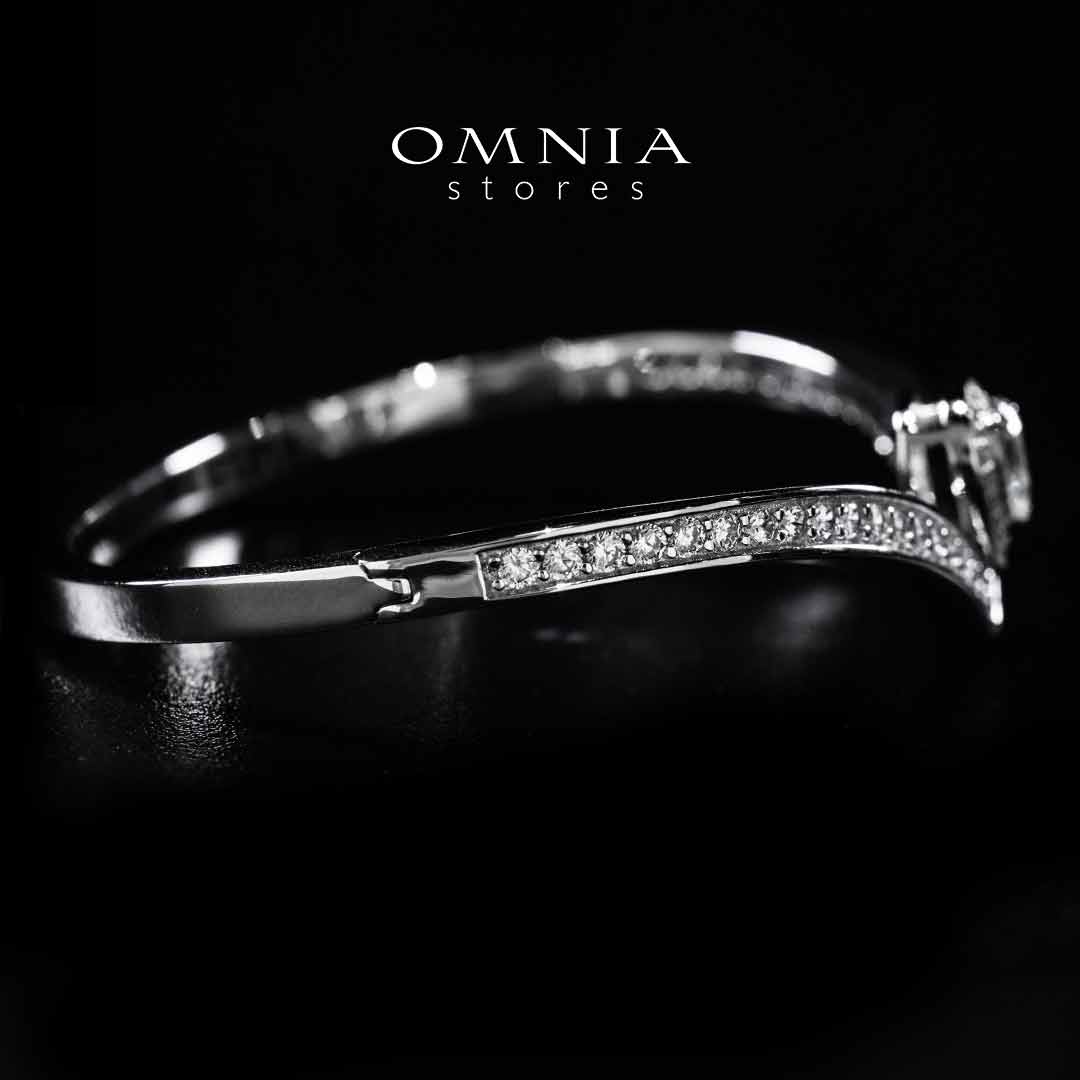 Omnia Asiyah Silver Bangle In 925 Silver High Quality Certified Lab Crafted Stones - Image 3