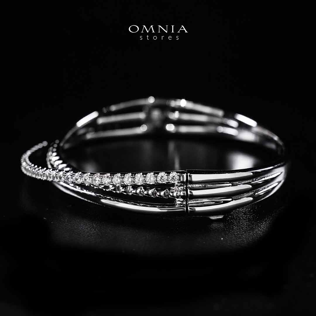 Omnia Suhair Twisted Silver Bangle In 925 Silver High Quality Certified Lab Crafted Stones - Image 3