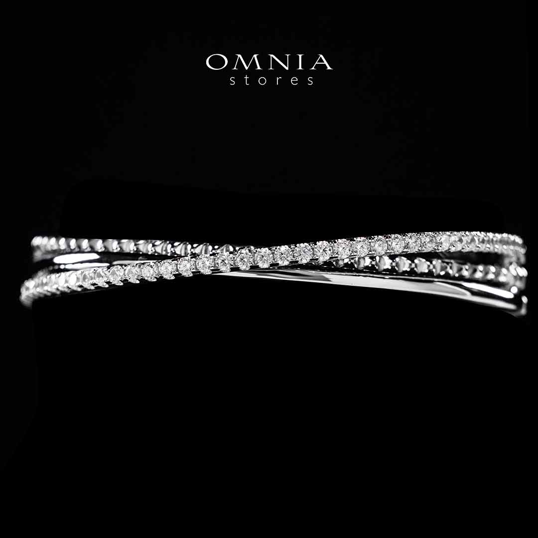 Omnia Suhair Twisted Silver Bangle In 925 Silver High Quality Certified Lab Crafted Stones - Image 2