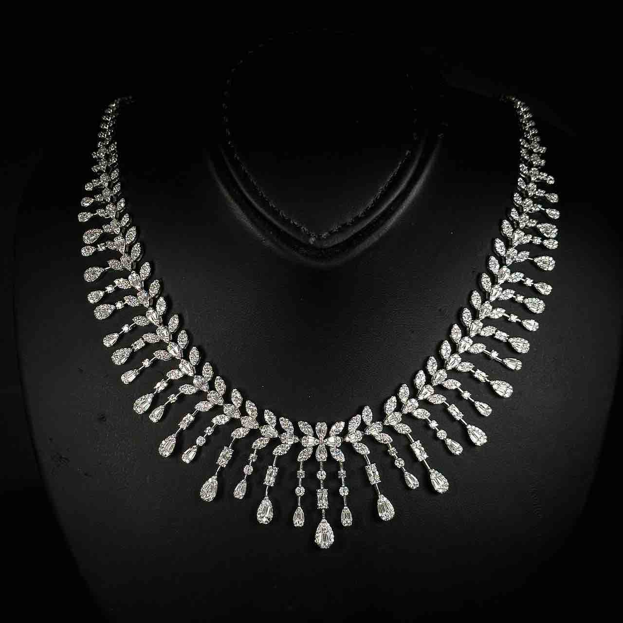 Omnia Fawziya White Bridal Full Set in 925 Silver High Quality Simulated Diamonds - Image 3