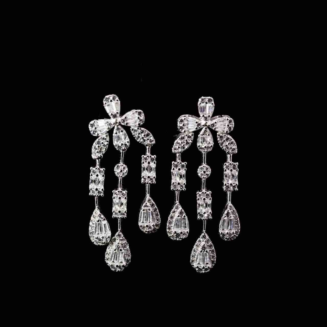 Omnia Fawziya White Bridal Full Set in 925 Silver High Quality Simulated Diamonds - Image 6