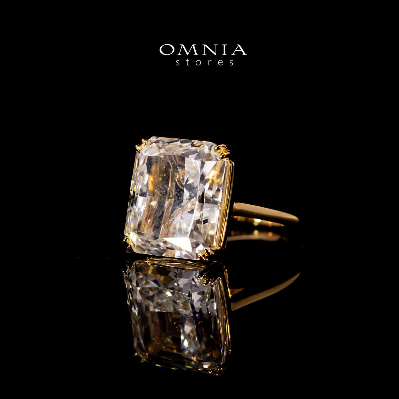 Omnia Zarmina Gold Ring In 925 Silver High Quality Certified Lab Crafted Cushion Cut Stones 9Ct - Image 2