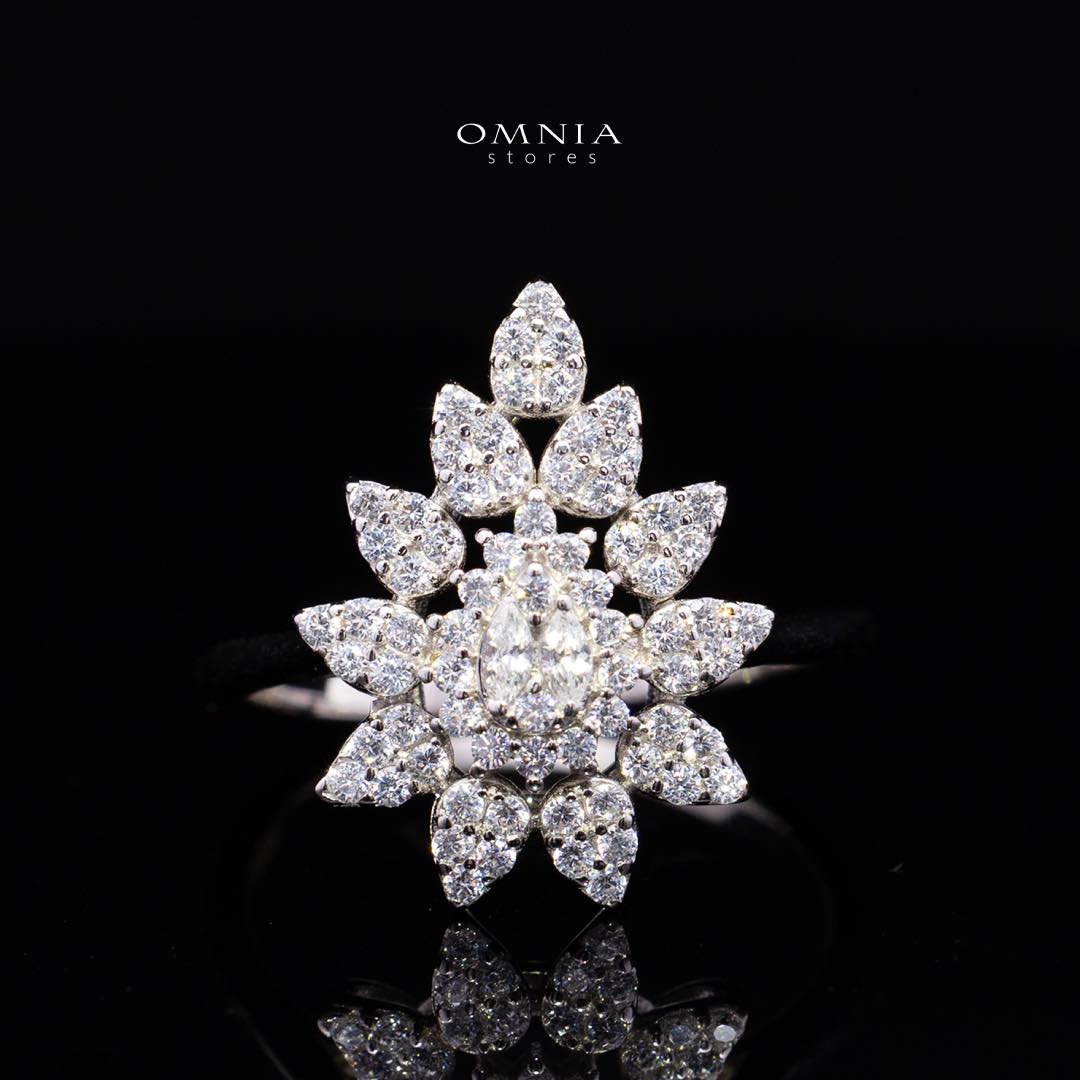 Omnia Nuha White Bridal Full Set in 925 Silver High Quality Simulated Diamonds - Image 5