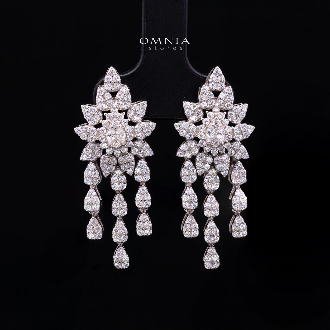 Omnia Nuha White Bridal Full Set in 925 Silver High Quality Simulated Diamonds - Image 4