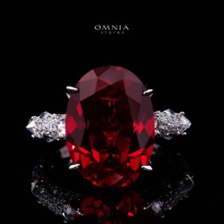 Omnia Hidaya Red Silver Ring In 925 Silver High Quality Lab Crafted Stones