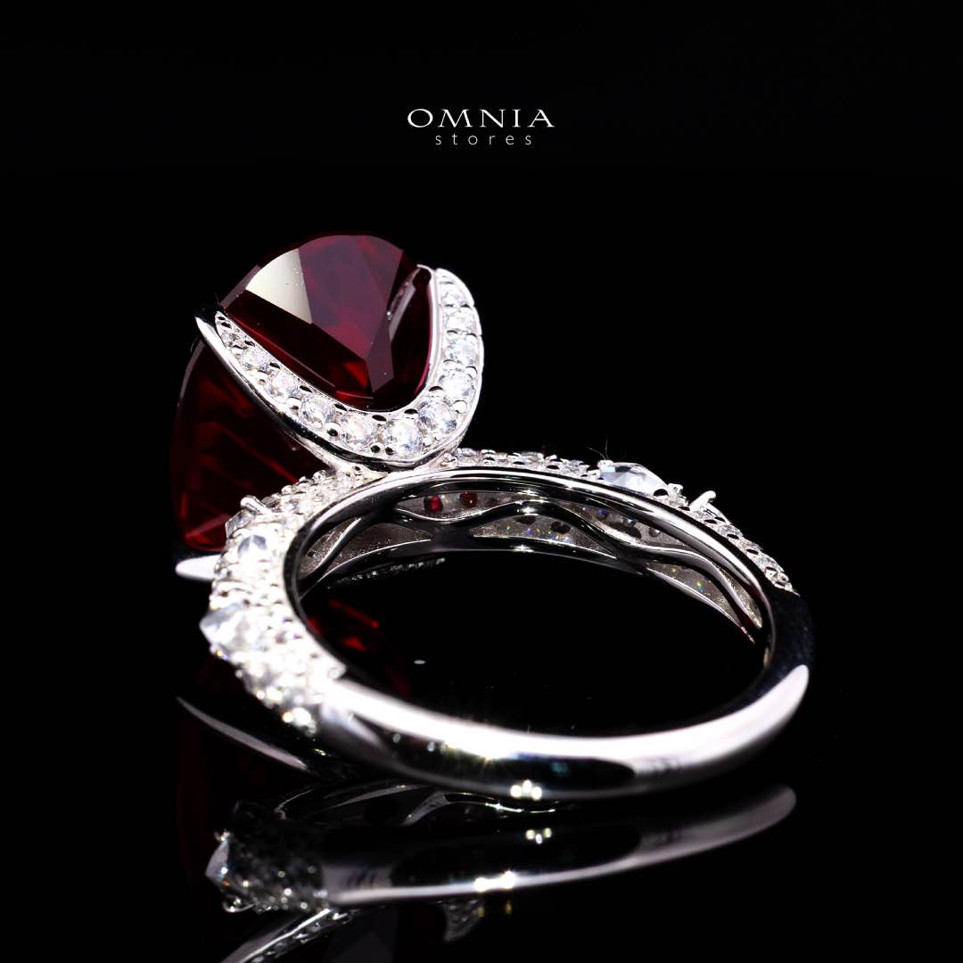 Omnia Hidaya Red Silver Ring In 925 Silver High Quality Lab Crafted Stones - Image 4