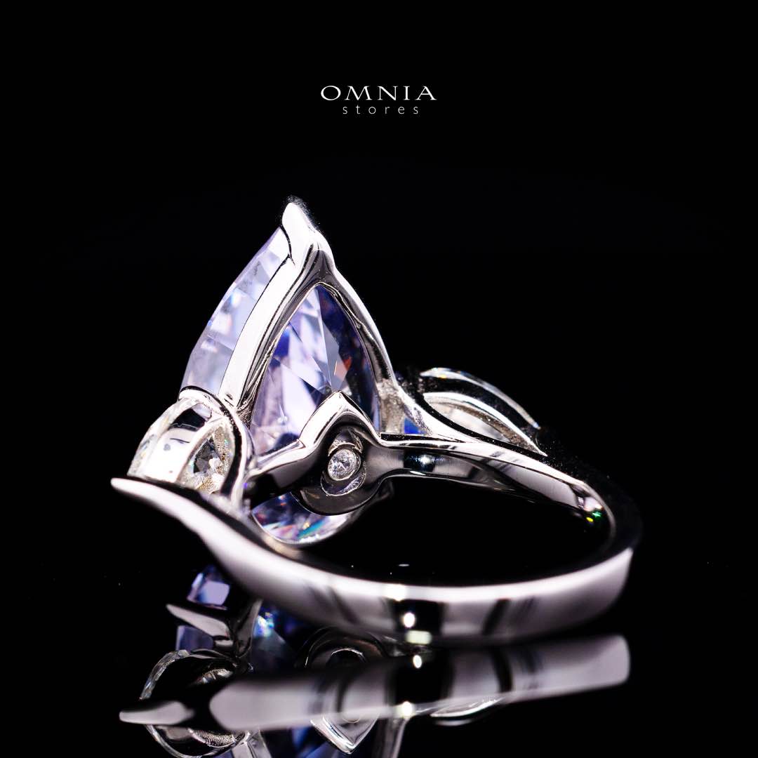 Omnia Nadira Light Purple and White Silver Ring In 925 Silver High Quality Certified Lab Crafted Stones 3.8Ct - Image 4