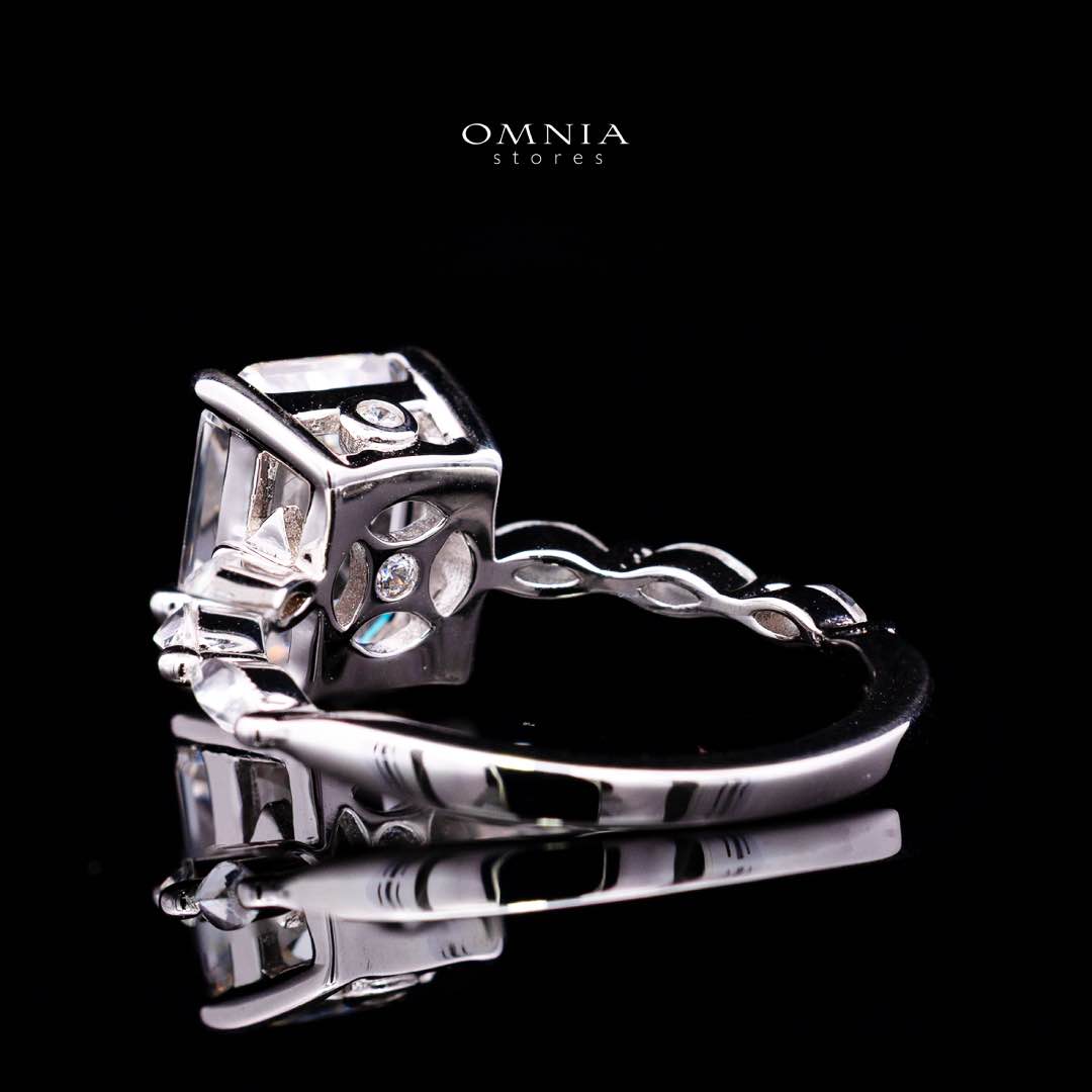 Omnia Azka White Silver Ring In 925 Silver High Quality Certified Lab Crafted Stones 7,8Ct - Image 4