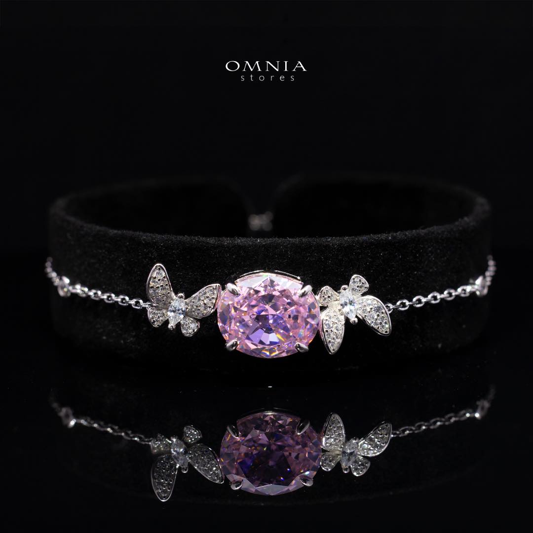 Omnia Maysun Pink Full Set In 925 Silver High Quality Simulated Diamonds - Image 4