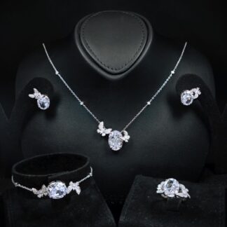 Omnia Maysun White Full Set In 925 Silver High Quality Simulated Diamonds