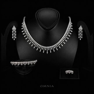 Omnia Khairiya White Bridal Full Set in 925 Silver High Quality Simulated Diamonds