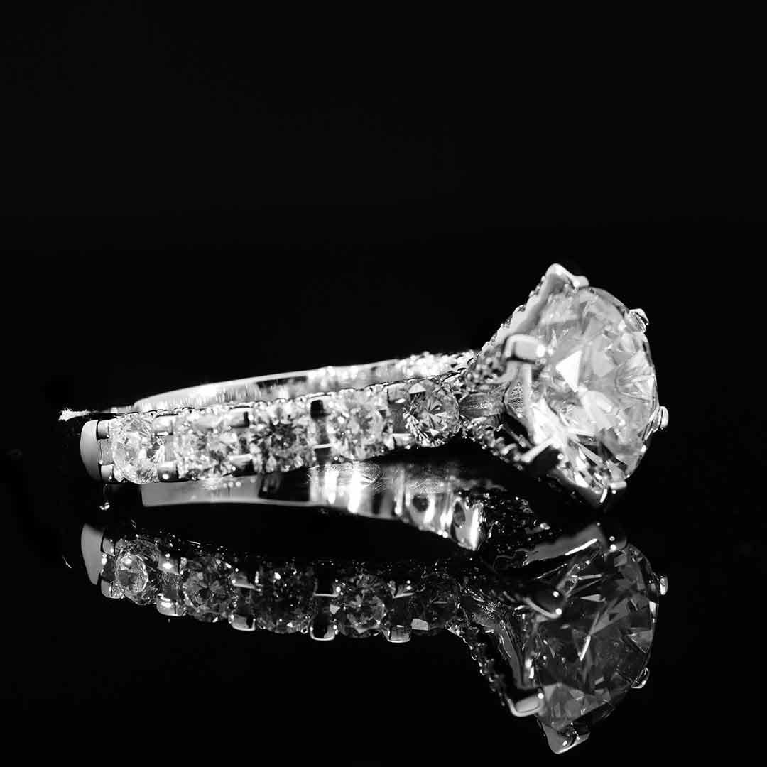Omnia Rafiya Silver Ring In 925 Silver High Quality Certified Lab Crafted Stones - Image 5