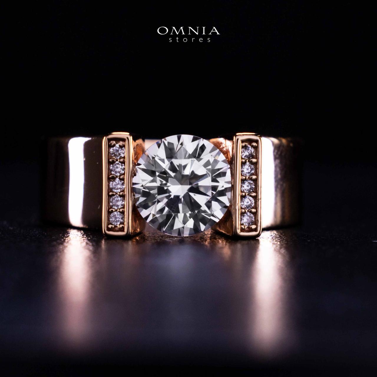 Omnia Aroob Rose Gold Silver Ring In 925 Silver High Quality Certified Lab Crafted Round Cut Stones 5Ct - Image 2