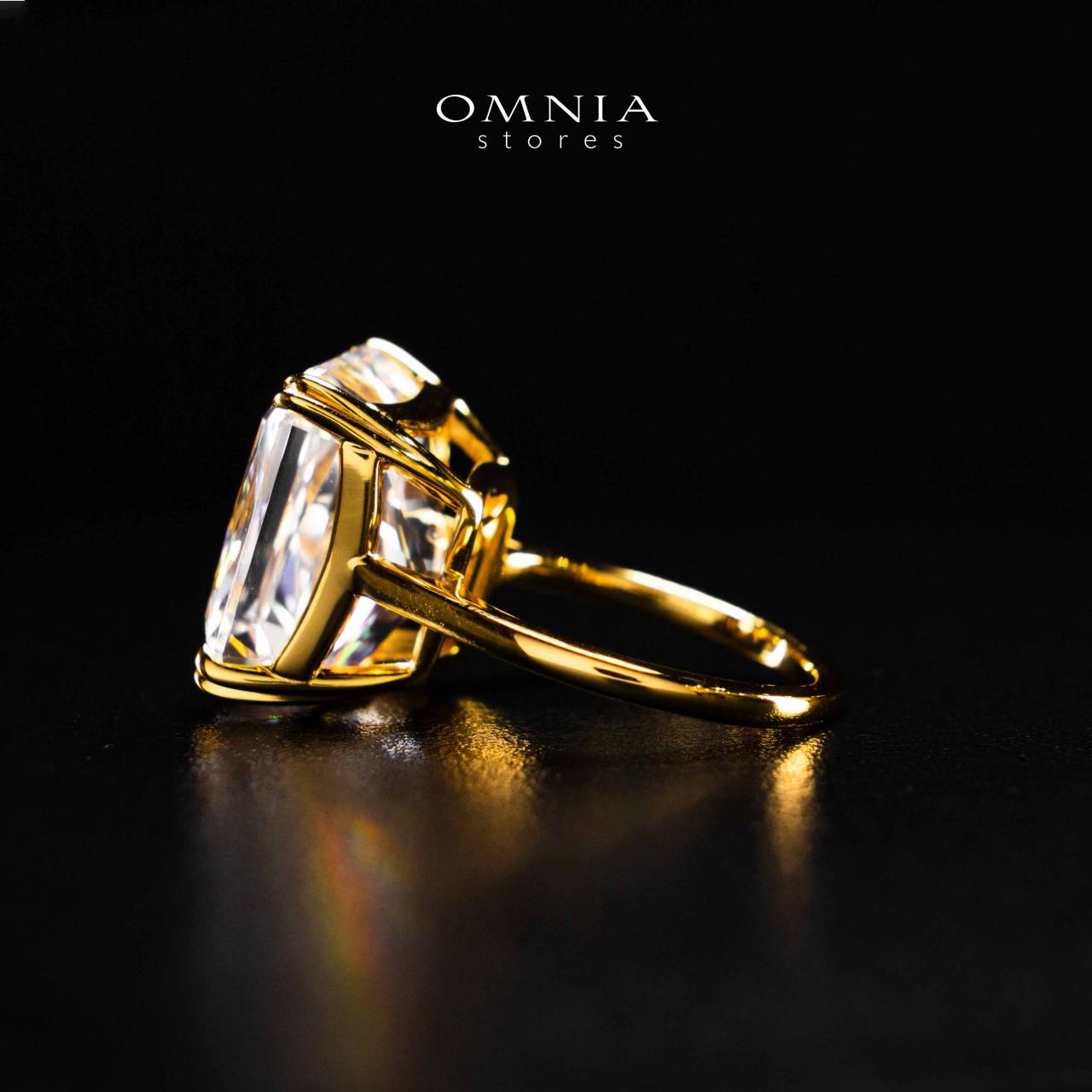 Omnia Zarmina Gold Ring In 925 Silver High Quality Certified Lab Crafted Cushion Cut Stones 9Ct - Image 4