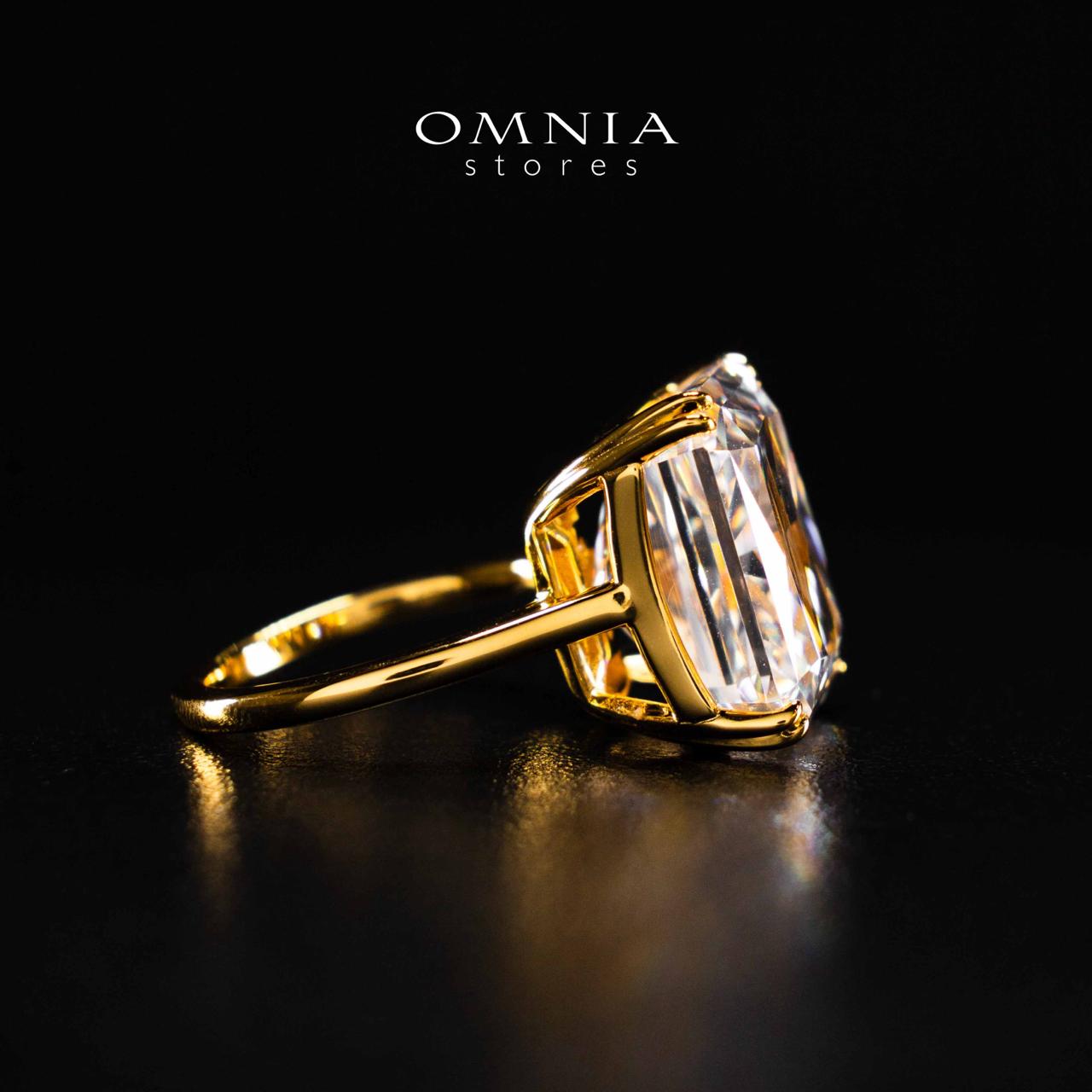 Omnia Zarmina Gold Ring In 925 Silver High Quality Certified Lab Crafted Cushion Cut Stones 9Ct - Image 3